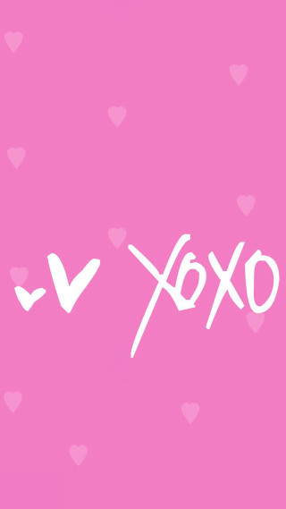 Pink background white text oxoxx - a white text free wallpaper for mobile