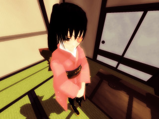 Woman red dress green floor - a room free wallpaper for desktop