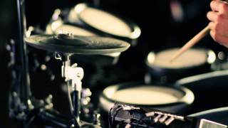 Drummer dark room bokeh phone - a man playing free wallpaper