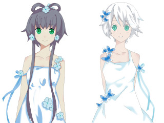 Anime characters long hair green 2 - the other wearing free wallpaper