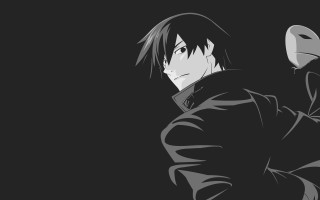 Man knife black jacket portrait 2 - darkness free wallpaper