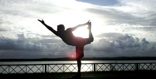 Yoga pose water sunshine clouds - fabien charuau free wallpaper