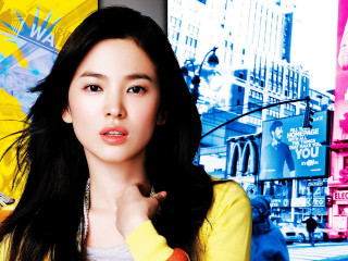 Woman black hair yellow shirt - chen jiru free wallpaper for desktop