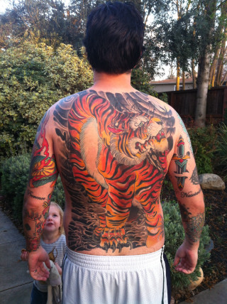 Man tiger tattoo child house - a house free wallpaper for mobile