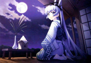 Woman sitting building sky full - the ground in front free wallpaper for desktop