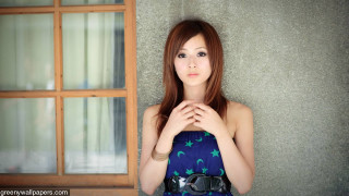 Woman blue dress wall window - a blue dress free wallpaper