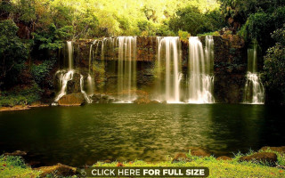 Waterfall click here full size - a lake below free wallpaper for desktop