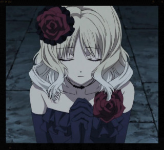 Woman long hair flower sitting - her eye free wallpaper for tablet