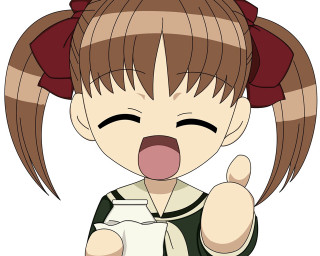 Girl ponytail thumbs up green - a thumb free wallpaper for desktop