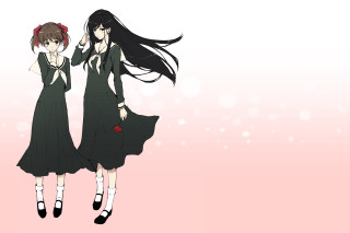 Anime girls long hair black 6 - black dress free wallpaper