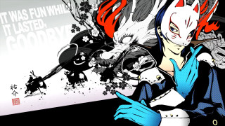 Woman red hair blue gloves - official art free wallpaper for desktop