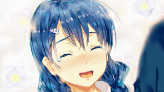 Girl blue hair white shirt 5 - kyoani free wallpaper