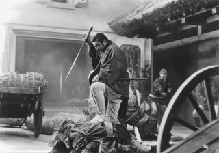 Man standing logs wheelbarrow sword - viennese actionism free wallpaper