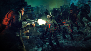 Zombies dark city gun man - a group of zombies free wallpaper