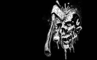 Skull hammer skull head on - dark art free wallpaper for desktop
