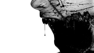 Black white photo person food - dark art free wallpaper