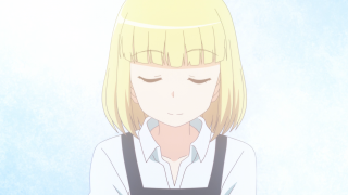 Blonde woman portrait closed eyes - hair free wallpaper