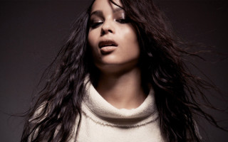 Woman long hair wind sweater - a sweater free wallpaper