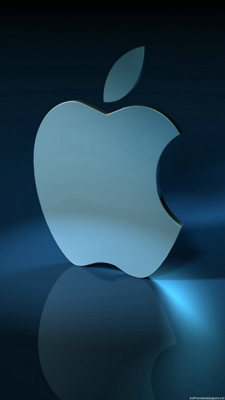 Apple logo dark background blue - else alfelt free wallpaper for mobile