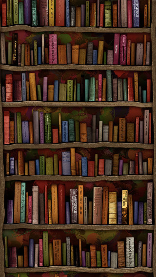 Bookshelf filled with books wooden - david firth free wallpaper for mobile