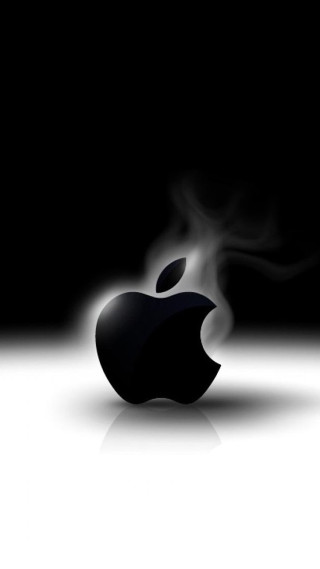Apple logo smoke black background - photo of an apple logo free wallpaper