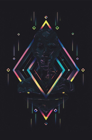 Digital artwork person black background - rossdraw global illumination free wallpaper for mobile