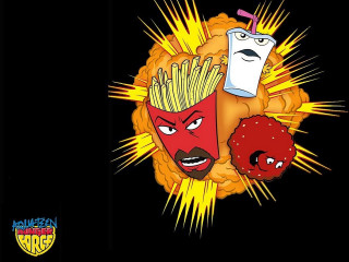 Cartoon character drink hamburger head - free sci-fi wallpaper for desktop