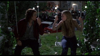 Man woman swing park night - carey morris free wallpaper