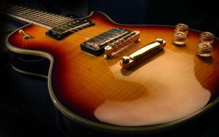 Guitar brown body neck gold - a guitar free wallpaper