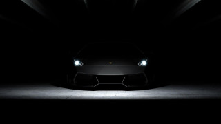 Black sports car headlights dark 2 - a black sports car free wallpaper
