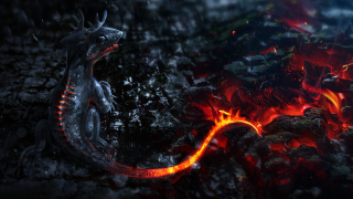 Dragon flames rain rock tail - its back end free wallpaper