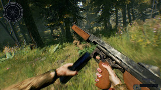 Forest scene person gun nature - a gun in the foreground free wallpaper