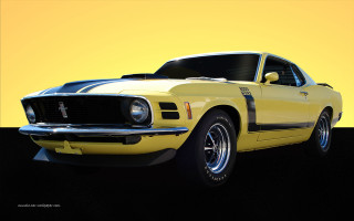 Yellow mustang black stripe matte - a black stripe free wallpaper