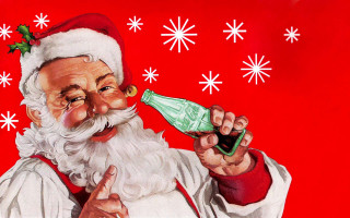 Santa claus beer pointing finger - a finger free wallpaper