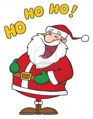 Cartoon santa happy expression hands - free holidays wallpaper for mobile