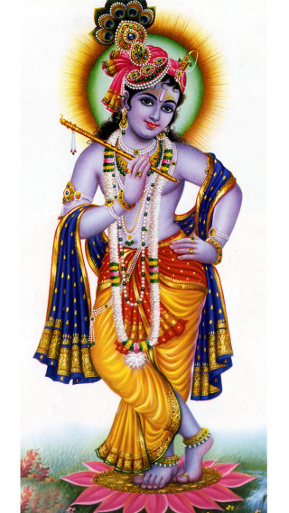 Hindu god flute flower lap - his lap free wallpaper for mobile