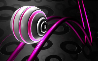 Purple white object black background - op art free wallpaper for desktop