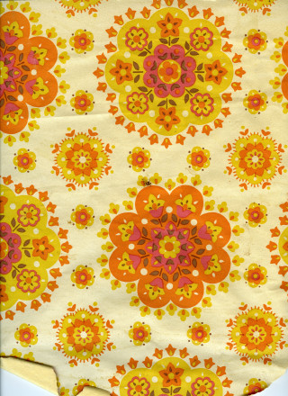 Yellow orange flower fabric white - kitsch movement free wallpaper for mobile