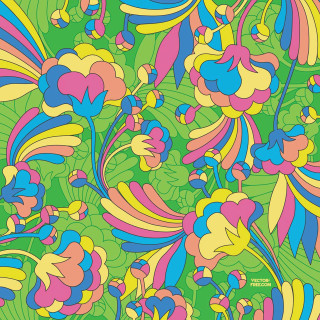 Psychedelic floral pattern green blue - psychedelic free wallpaper for tablet
