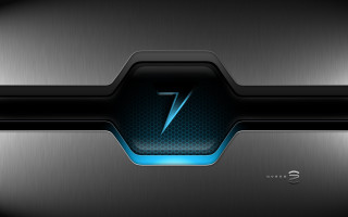 Metallic background blue lightning symbol - metallic free wallpaper