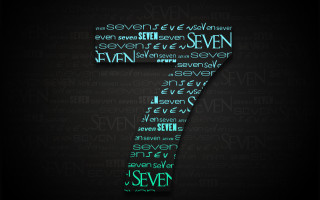 Seven words black background green - a number seven free wallpaper