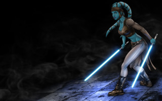 Woman star wars outfit lightsabers - solo free wallpaper