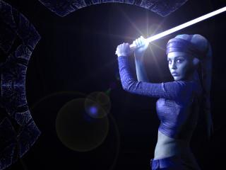Woman blue outfit sword black - a blue outfit holding free wallpaper