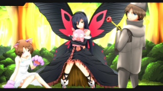 Anime couple tree stump pig 2 - a tree stump free wallpaper