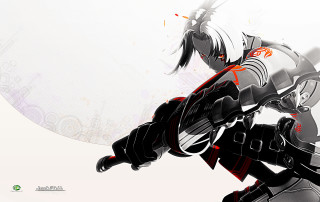 Black white outfit gun red - a white circle free wallpaper