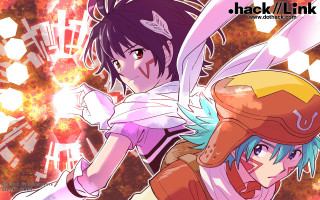 Anime characters fire smoke background - free neon wallpaper for desktop