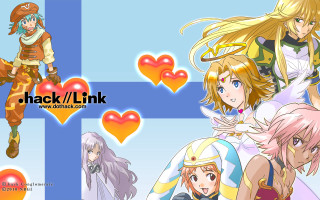 Anime characters hearts background hack - promotional free wallpaper for desktop