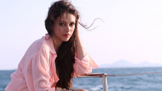 Woman boat water hair wind 2 - a boat free wallpaper for desktop