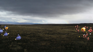 People field kite sky rainbow - bruce munro free wallpaper