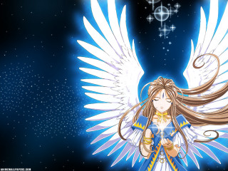 Cartoon angel long hair star - an anime drawing free wallpaper for desktop